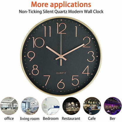 12 Inch Silent Non Ticking Wall Clock Modern Battery Operated Wall Clock Easy To Read Decor For Kitchen, Home, Living - Image 4