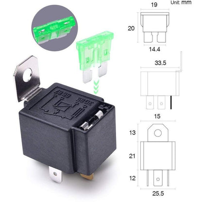 6 pcs 12V 30A Fuse Relay Switch Harness Ato/Atc Blade Fuse, 5 Pin Spst Automotive Electrical Relays With Heavy Duty 14 - Image 3