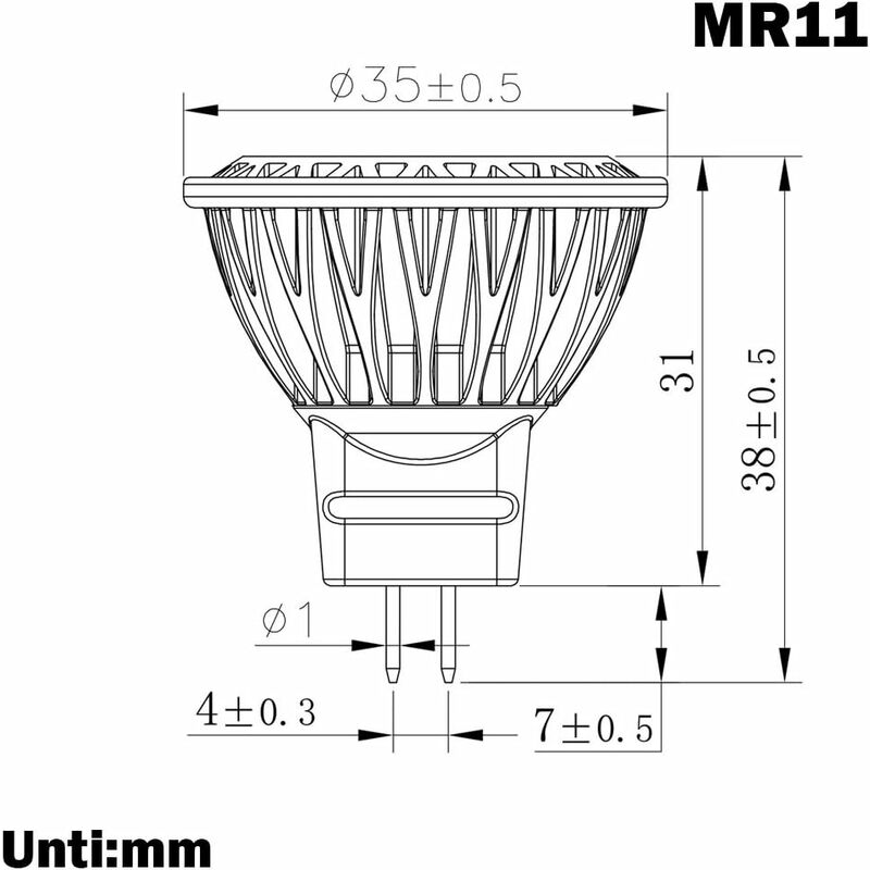 LED Bulb Mr11 Gu4 Spotlight 3W 12 Volt Super Bright Equal To 35W Halogen Bulb 280Lm 30° Beam Angle Cool White 6000K - Image 2