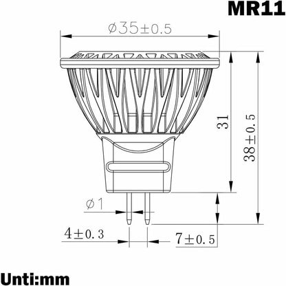 LED Bulb Mr11 Gu4 Spotlight 3W 12 Volt Super Bright Equal To 35W Halogen Bulb 280Lm 30° Beam Angle Cool White 6000K - Image 2
