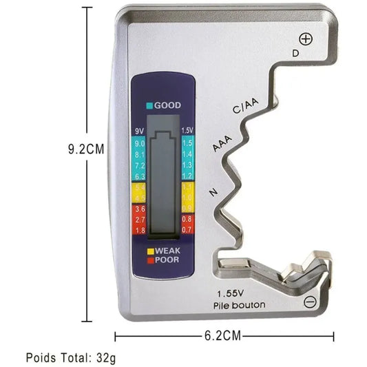 Universal Digital Battery Tester For Aaa Cdn 9V 1.5V Button Cell Mini Batteries - Image 2