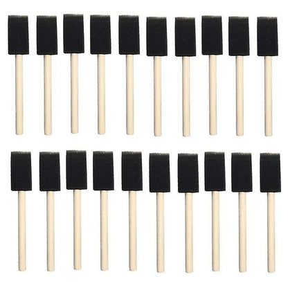 25 pcs Foam Sponges Paint Wooden Handle Flexible Poly Foam Brush Angled Brush For Acrylics Stains Varnishes Crafts Art