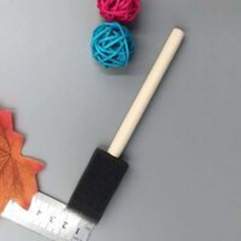 25 pcs Foam Sponges Paint Wooden Handle Flexible Poly Foam Brush Angled Brush For Acrylics Stains Varnishes Crafts Art - Image 3