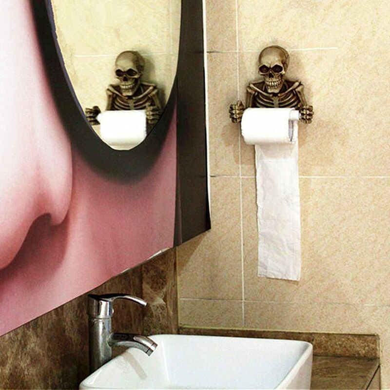 Toilet Paper Holder, Skeleton Toilet Paper ROll Decor, Spooky Halloween Decorations, Wall Mounted Toilet Paper Holder - Image 3