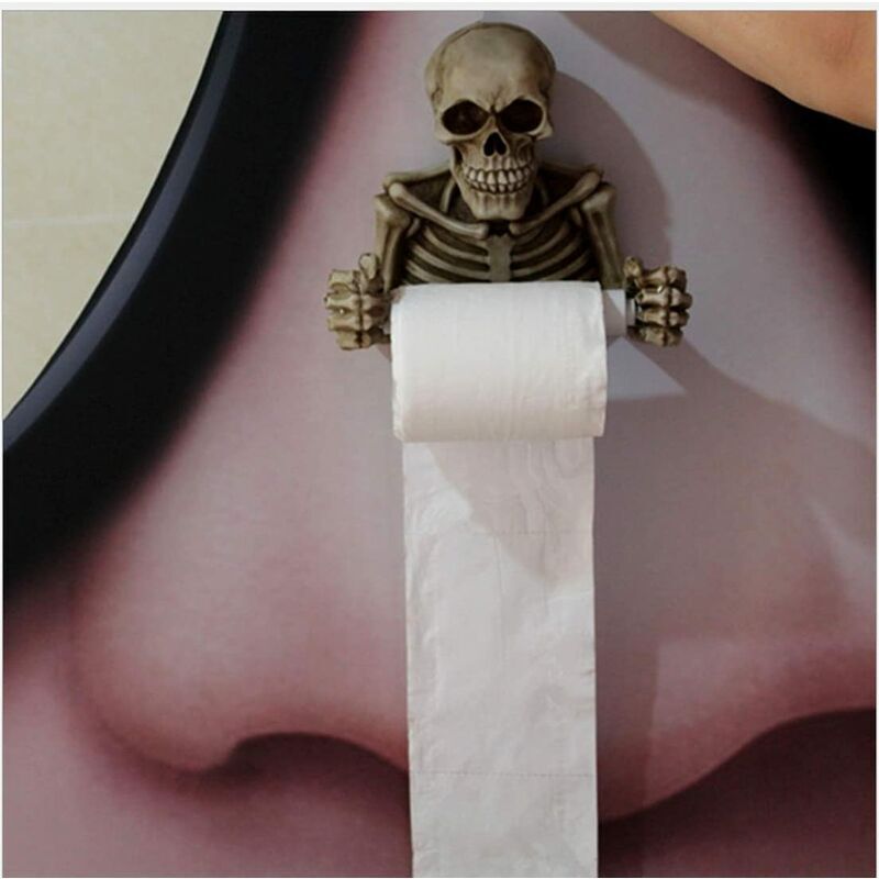 Toilet Paper Holder, Skeleton Toilet Paper ROll Decor, Spooky Halloween Decorations, Wall Mounted Toilet Paper Holder - Image 4