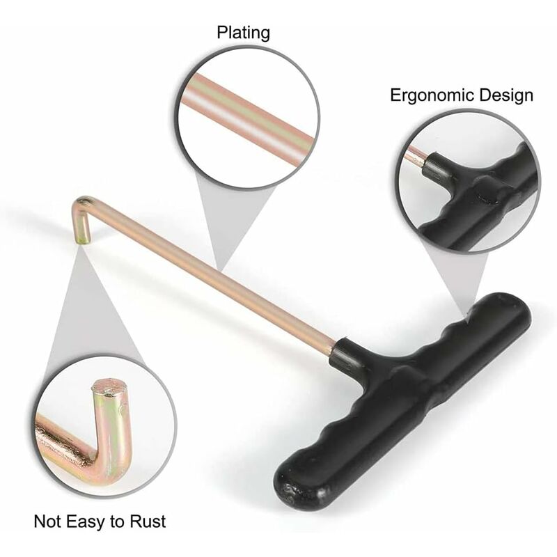 Trampoline Spring Pull Tool T-Hook, Trampoline Tools Metal Tent Stake Puller For T-Hook, Hand Tool T-Hook Adjustment - Image 3