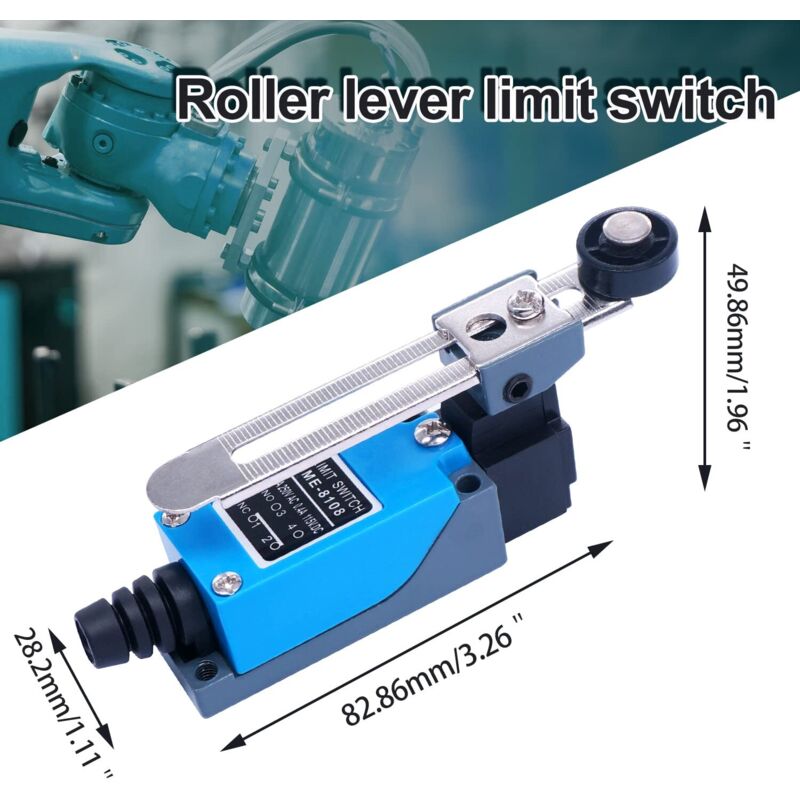 2 pcs Me-8108 Momentary Limit Switch, Adjustable ROtary Lever Switch Nc-No For Machinery And Other Electronic Equipment - Image 2