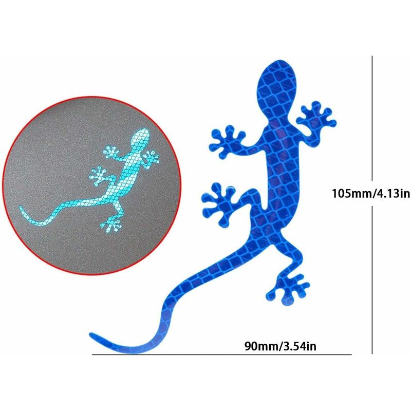Gecko Car Stickers, Creative Car Warning Reflective Stickers With Stereo, Night Driving Warning Gecko Luminous Strip - Image 2