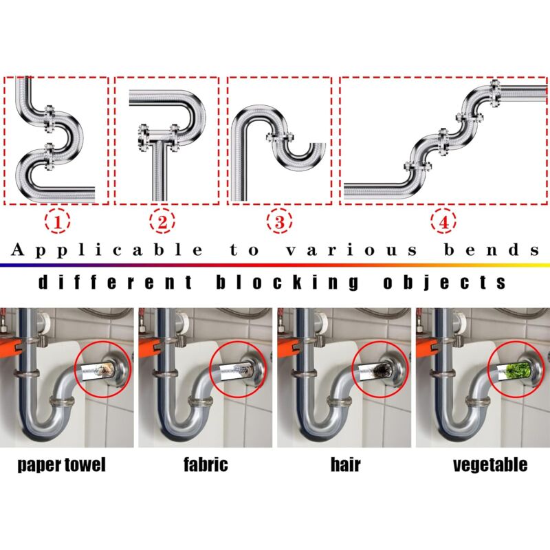 Drain Cleaning Spiral - 3M X 6Mm - Spiral - Drain Unblocker - With Piercing Tip - Drain Snake - Extra Fine - Spiral - - Image 2