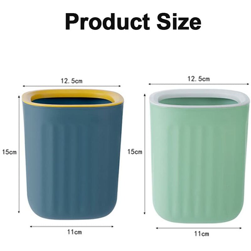 2 pcs 15X12.5Cm Small Desktop Trash Can Mini Trash Can Office Mini Trash Can Kitchen Small Trash Can For Home Living - Image 2