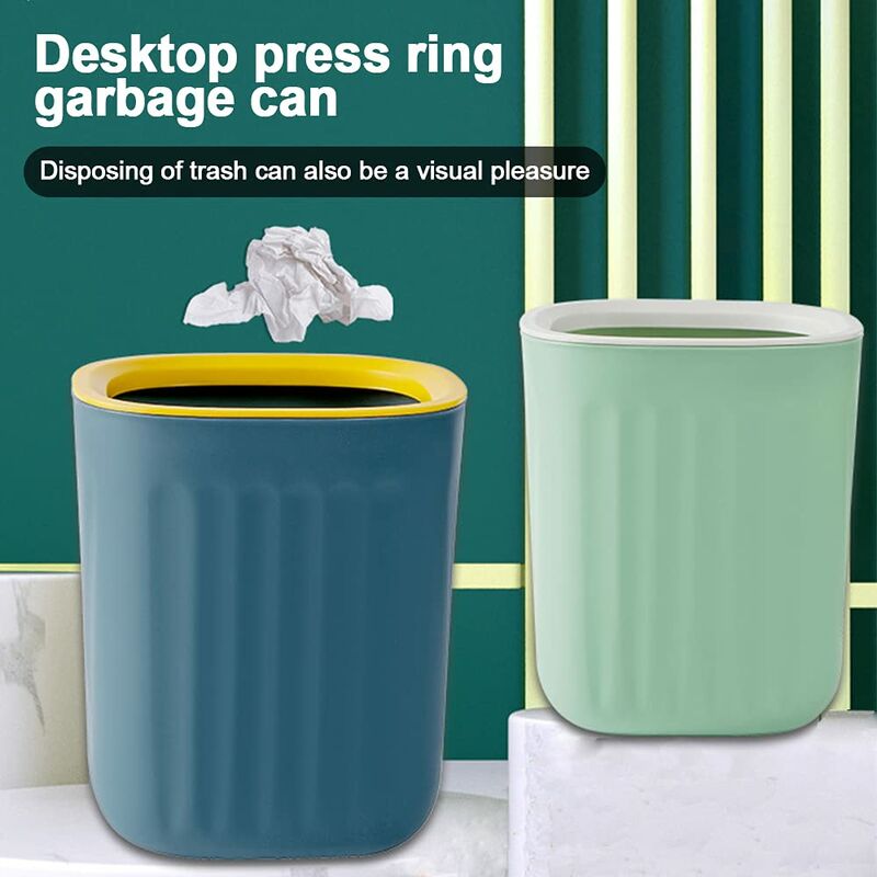 2 pcs 15X12.5Cm Small Desktop Trash Can Mini Trash Can Office Mini Trash Can Kitchen Small Trash Can For Home Living - Image 3