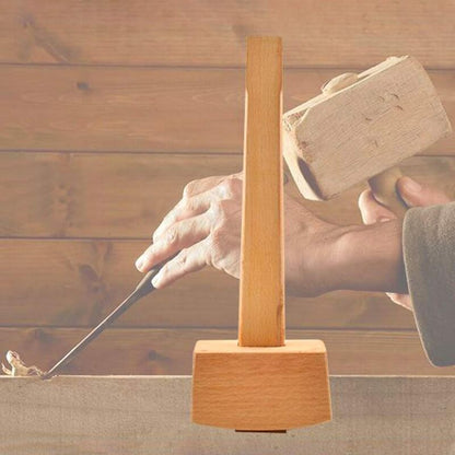 Beech Wood Mallet Hammer With Comfortable Grip Angled Striking Surface Woodworking Hammer For Carpentry Diy Woodworking - Image 4