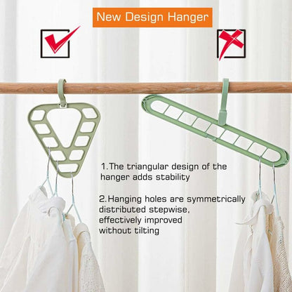 Magic Hanger Organizer, Space Saving Multi-Function Coat Rack Hangers, 9 Hole Triangle Multifunctional Non-Slip Hanger, - Image 4
