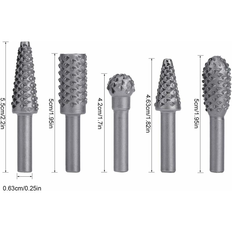 ROtary Burr Set Power Tools Wood Grinding Solid Steel Rasp Carbide Wood Carving Tool For Drill Bits For Polishing And - Image 2