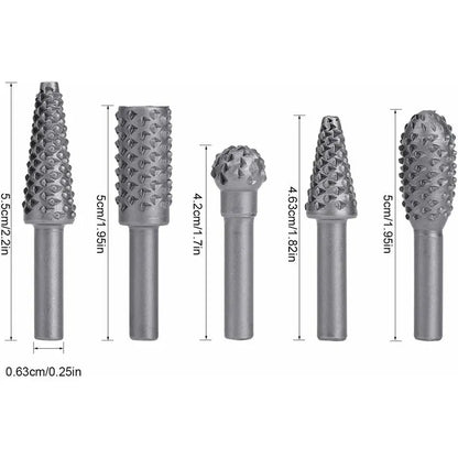 ROtary Burr Set Power Tools Wood Grinding Solid Steel Rasp Carbide Wood Carving Tool For Drill Bits For Polishing And - Image 2
