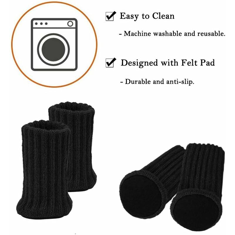 24 pcs Felt Furniture Chair Socks, Table Covers Furniture Caps Feet Pads Floor Protectors - Prevent Scratches And Noise - Image 4