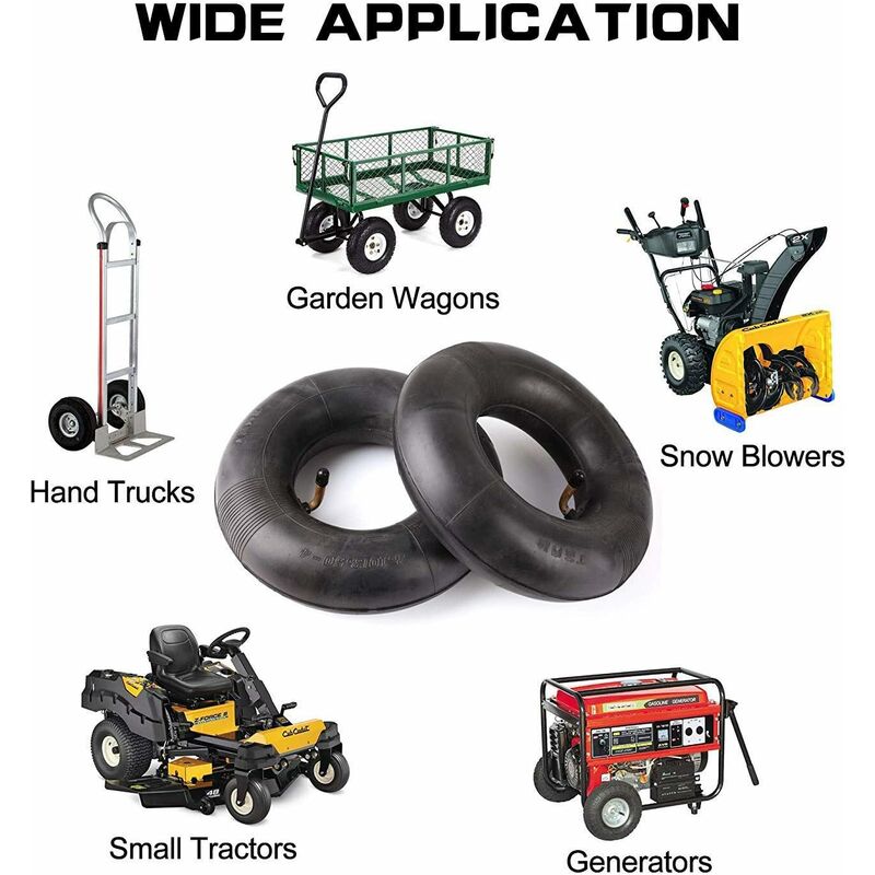 2 pcs 4.10/3.50-4 Inch Inner Tube Tire For Hand Truck, Trolley, Hand Cart, Garden Cart, Lawn Mower, Replacement Tube - Image 3