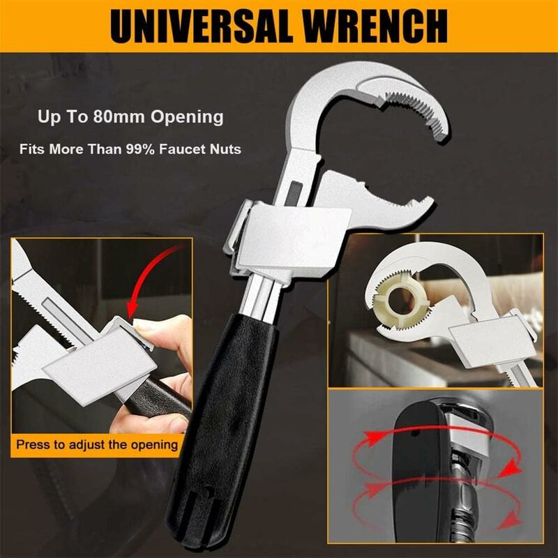 Adjustable Double End Universal Wrench - Multi-Function Crescent Wrench For Sanitary Water Pipe Repair - Image 2