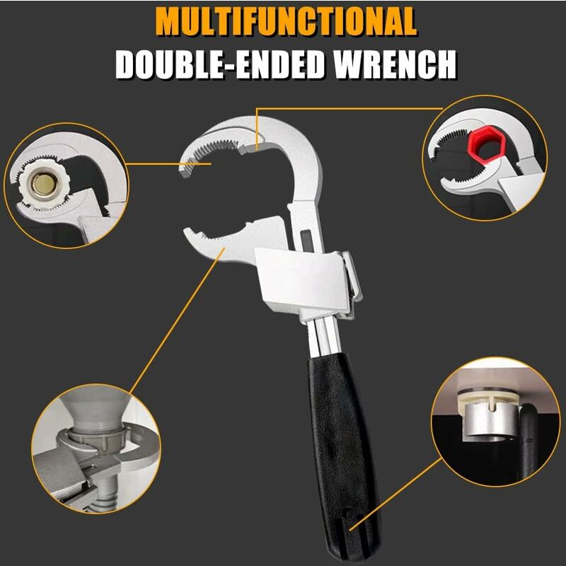 Adjustable Double End Universal Wrench - Multi-Function Crescent Wrench For Sanitary Water Pipe Repair - Image 3