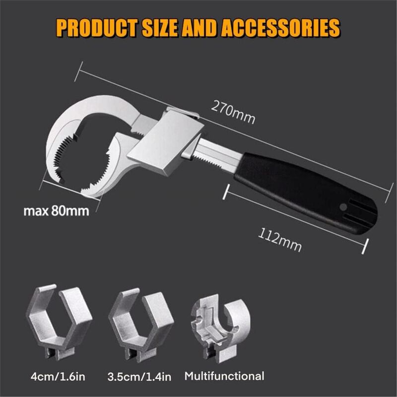 Adjustable Double End Universal Wrench - Multi-Function Crescent Wrench For Sanitary Water Pipe Repair - Image 4