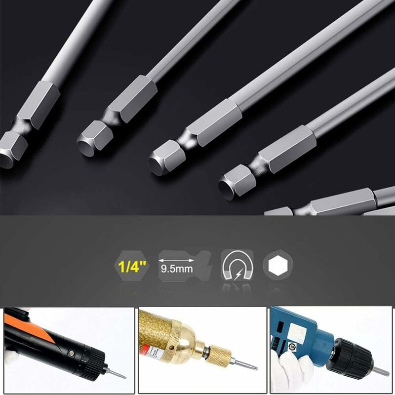 11 Piece Long Torx Screwdriver Bit Set - Magnetic Bits - 1/4" Hex Shank - Sizes T6 To T40 - 100Mm Length - Image 4