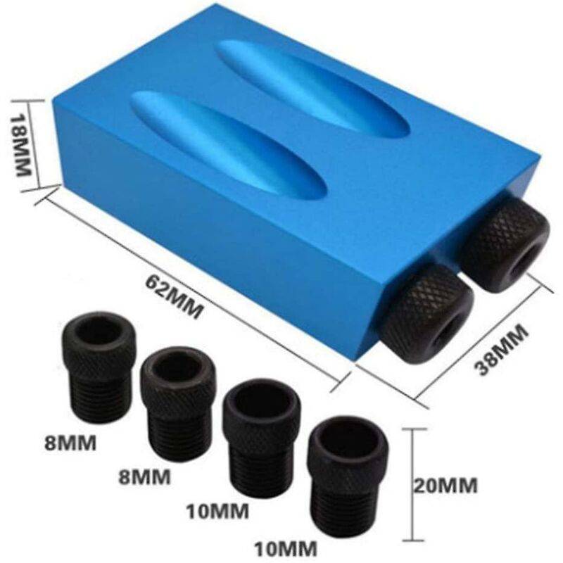 15 Degree Angle Drilling Kit For Wood With Guide Template Drill Bits And Holes 6/8/10Mm - Image 2