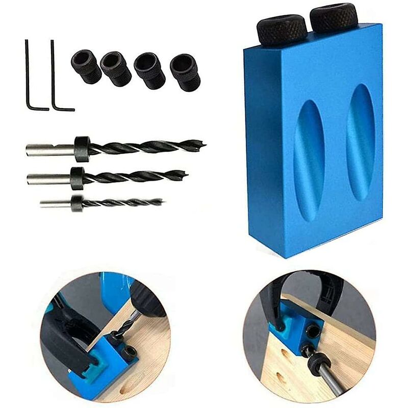 15 Degree Angle Drilling Kit For Wood With Guide Template Drill Bits And Holes 6/8/10Mm - Image 3