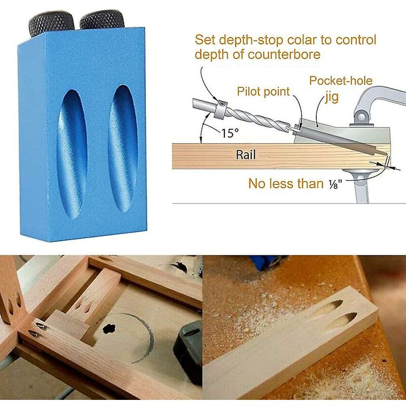 15 Degree Angle Drilling Kit For Wood With Guide Template Drill Bits And Holes 6/8/10Mm - Image 4