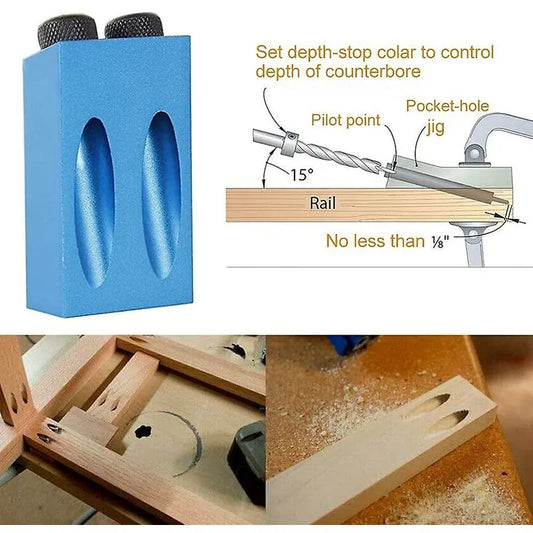 15 Degree Angle Drilling Kit For Wood With Guide Template Drill Bits And Holes 6/8/10Mm - Image 4