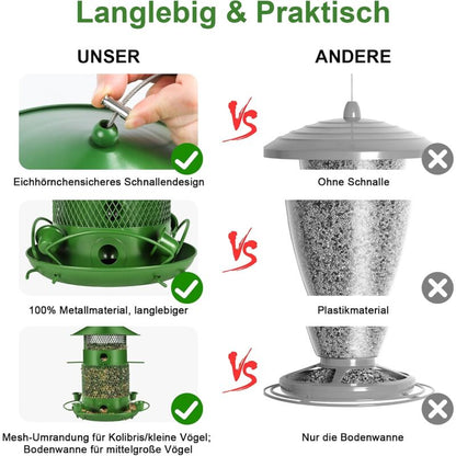27Cm Hanging Bird Feeder, Outdoor Waterproof Hummingbird Lantern Feeder, 2.5L Weatherproof Large Capacity Seed - Image 2