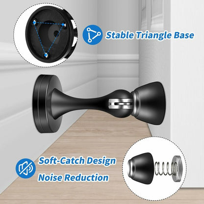 Magnetic Door Stop Brushed Stainless Steel Satin Nickel Black Floor Mounted For Bedroom Bathroom Kitchen Office - Image 3