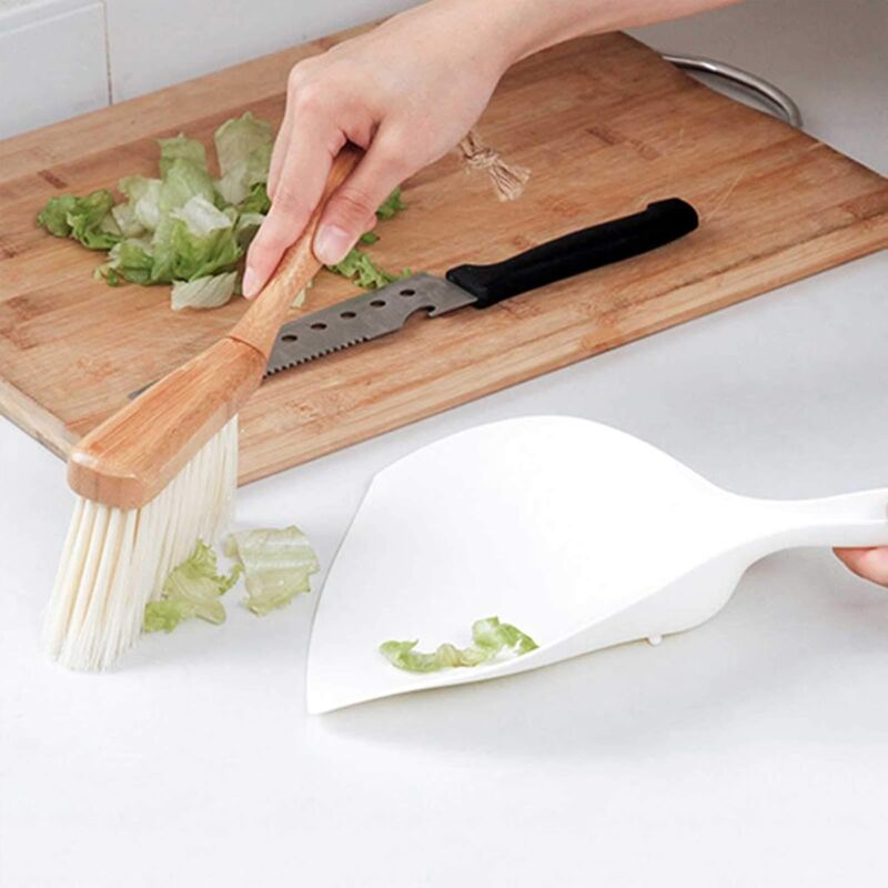 Mini Dustpan, 2 Pack Portable Wooden Dustpan And Brush, Small Multi-Function Broom For Sofas, Desk, Keyboards And Car, - Image 2