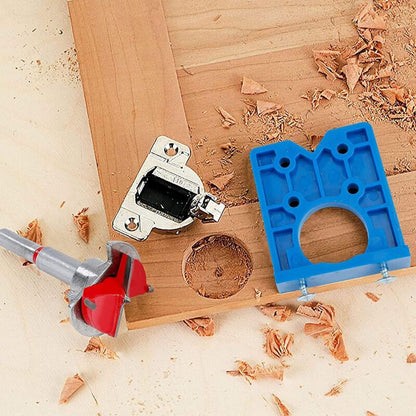 1 pcs Hinge Jig Drill Bit Sets, Hole Locator Bits, Drilling Jig For Hinges (35Mm Hinge Drilling Jig + Drill Bit Set) - Image 3