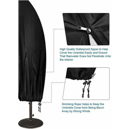 Parasol Cover, Parasol Cover, Waterproof Garden Umbrella Cover, 265X40/70/50Cm/Anti-Uv, Wind, Discoloration, For - Image 2