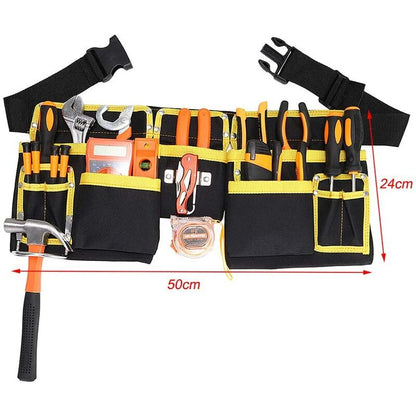 Tool Belt With 11 Pockets, Waterproof Oxford Fabric Tool Holder With Adjustable Straps, For Electricians, Carpenters, - Image 3