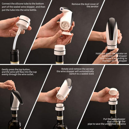Electric Wine Aerator Pourer Rechargeable 3-In-1 Wine Decanter Dispenser Preserver Penguin Shape Gifts For Wine Lovers, - Image 2