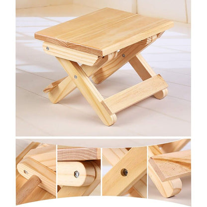 Solid Wood Folding Step Stool For Home, Play, Fishing, Garden, 24X19X17.8 Cm - Image 4