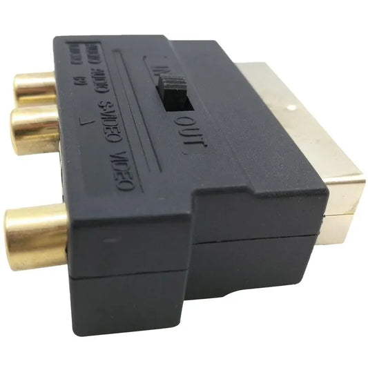 Rgb Scart 21 Pin Male To 3 Rca Av Female Converter + Video Adapter (Black) - Image 2