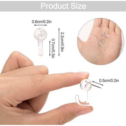 50 pcs Clear Push Pins Thumbtacks Hanging Hooks Plastic Wall Hooks For Cork Board Map Photos Calendar Home School - Image 2