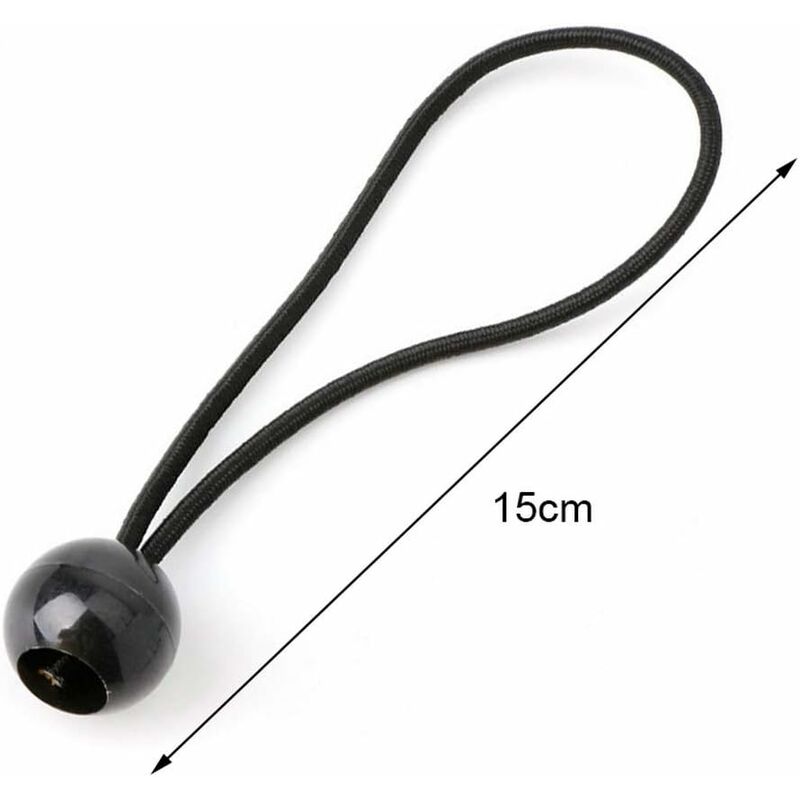 12 pcs Black Tarpaulin Bungees Balls Tarp Bungee Cord For Banner, Tarpaulins, Pavilions, Tents, Tent Bungee Hooks, - Image 2