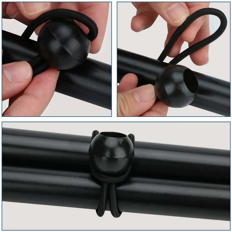 12 pcs Black Tarpaulin Bungees Balls Tarp Bungee Cord For Banner, Tarpaulins, Pavilions, Tents, Tent Bungee Hooks, - Image 3
