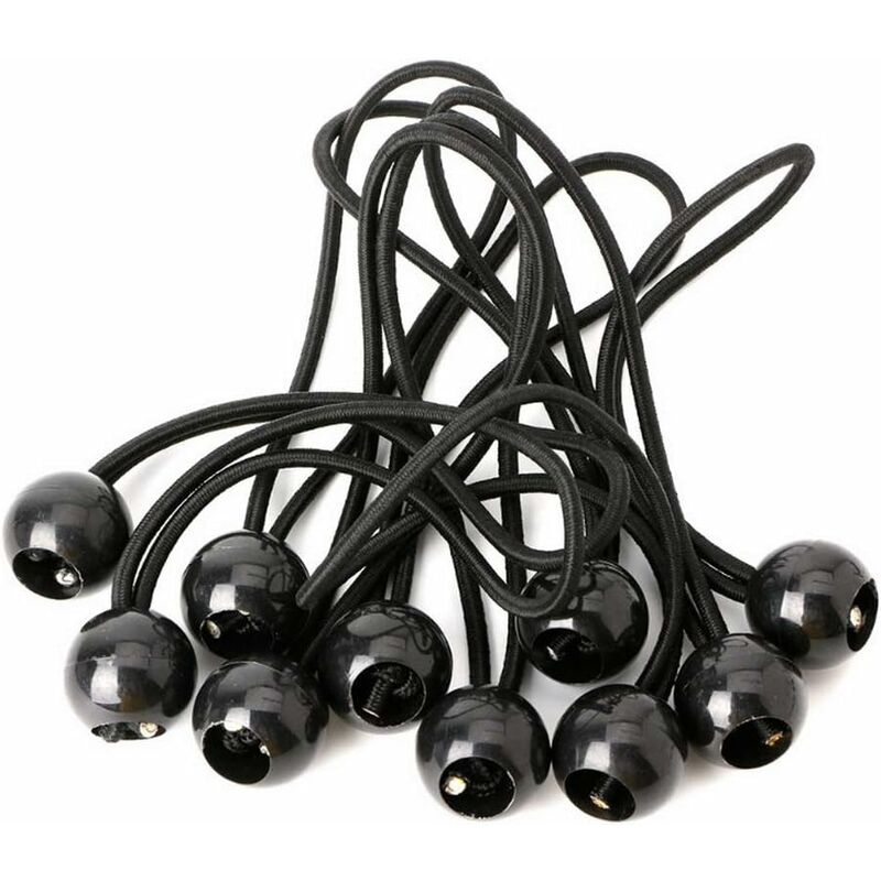 12 pcs Black Tarpaulin Bungees Balls Tarp Bungee Cord For Banner, Tarpaulins, Pavilions, Tents, Tent Bungee Hooks, - Image 4