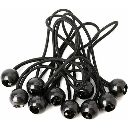 12 pcs Black Tarpaulin Bungees Balls Tarp Bungee Cord For Banner, Tarpaulins, Pavilions, Tents, Tent Bungee Hooks, - Image 4