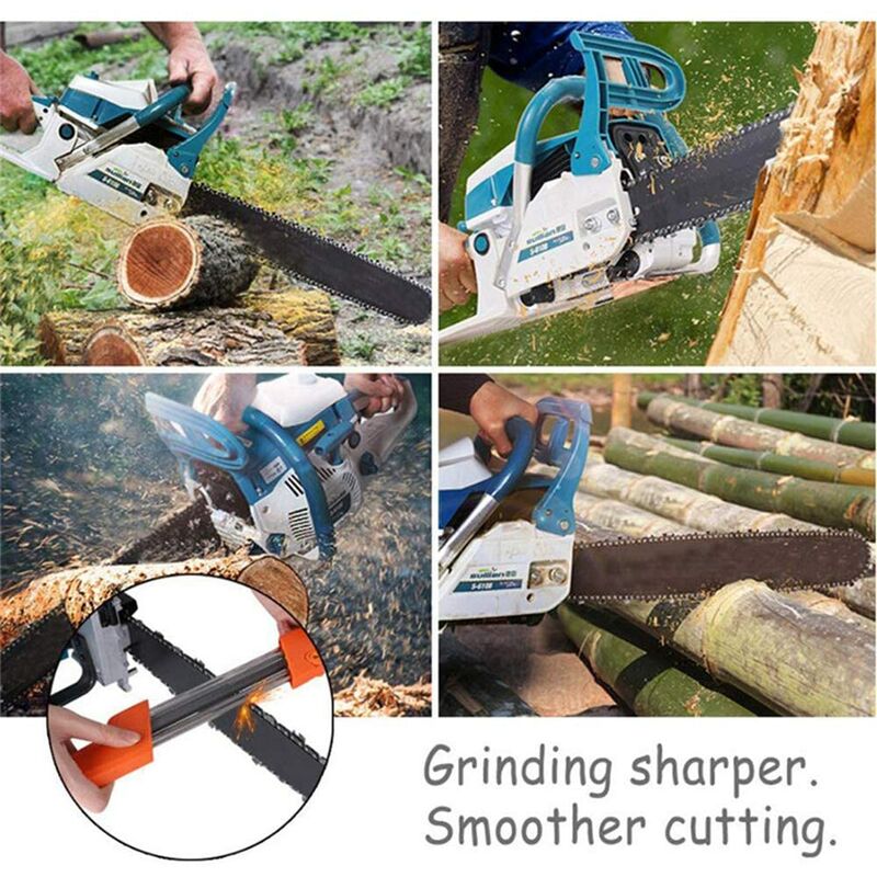 2 In 1 Easy File Chainsaw Chain Sharpener 3/8"/4.0Mm, Chainsaw Pitch Fast Teeth Sharpening Set With Handles, Fits All - Image 4