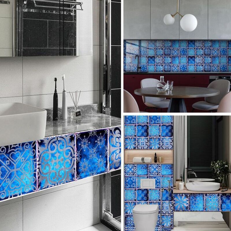 10 pcs Wall Tile Stickers Self Adhesive Tile Sticker Wallpaper For Kitchen Living ROom Bathroom Home Decor 20X20Cm - Image 3