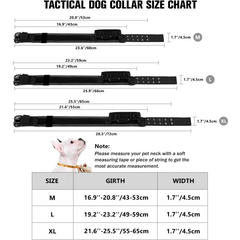 Upgrade Tactical Dog Collar With Control Handle, Military Adjustable Padded Dog Collar For Medium Large Dogs Training - Image 3