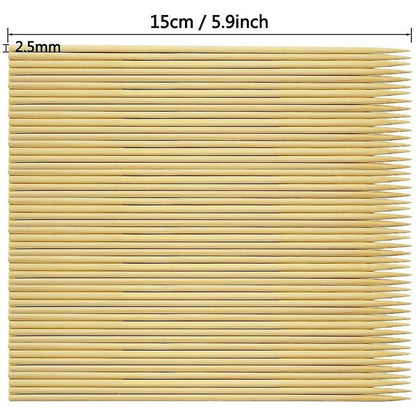 400 Wooden Bamboo Skewers Sticks For Bbq Fruit Chocolate Fondue Fountain 15Cm - Image 2