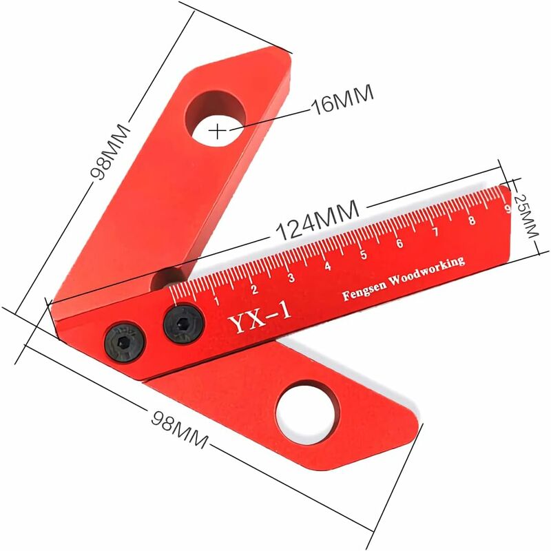 Woodworking Measuring Tool, Line Gauge Center, 45/90 Degree Right Angle Line Gauge Carpenter Ruler - Image 2
