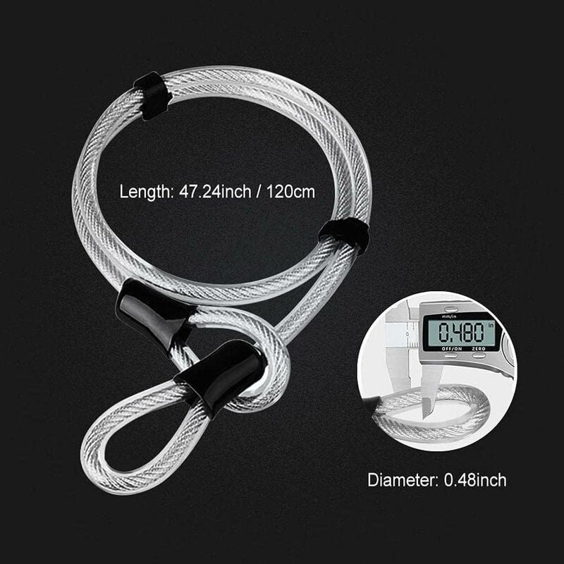 Bicycle U-Lock + Steel Cable Lock With Bracket 2 In 1 Flexible U-Lock Steel Cable - Image 2
