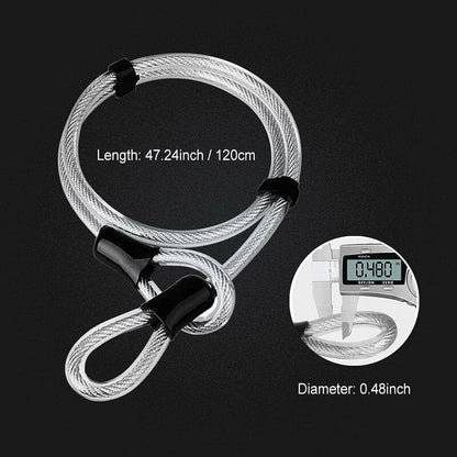 Bicycle U-Lock + Steel Cable Lock With Bracket 2 In 1 Flexible U-Lock Steel Cable - Image 2